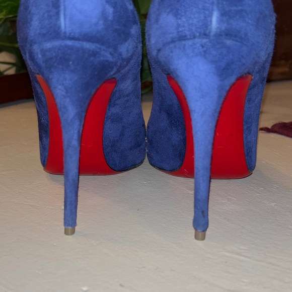 CHRISTIAN LOUBOUTIN 100 VEAU VELOURS CHINA BLUE/MIX MULTI - Picture 5 of 7
